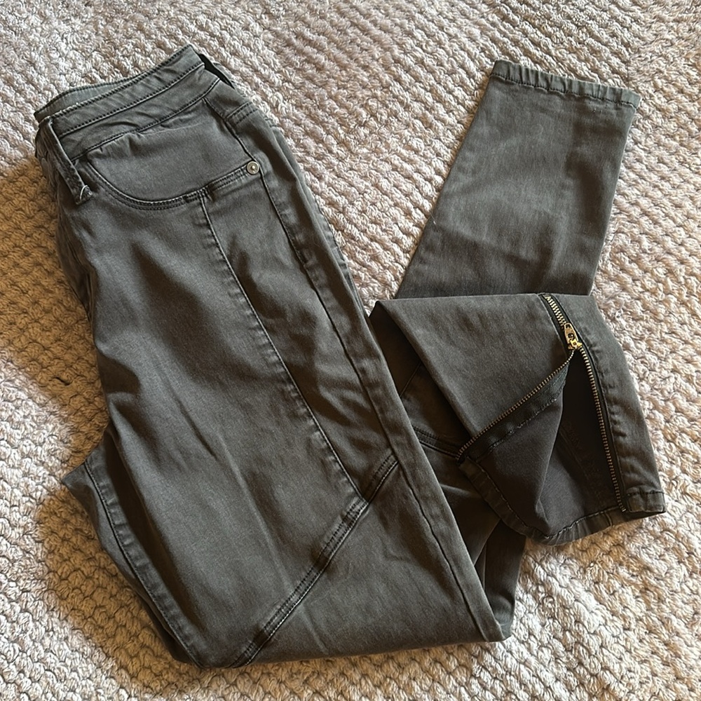 Mossimo Charcoal Gray Zipper Ankle High Rise Jeggings Size 0/25